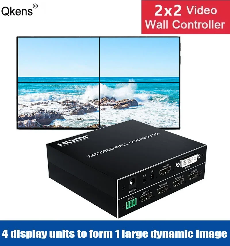 Home Cinema Wall Panels - 4K 1080p 2x2 Video Wall Controller
