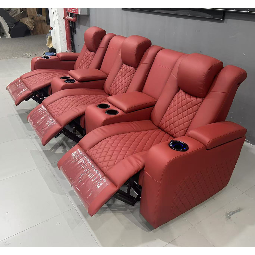 Home Cinema Recliners - Linlamlim Luxury 3-Seat Recliner Sofa with