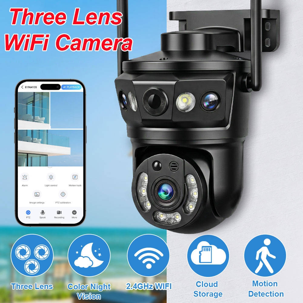 Three Lens WIFI IP Camera Outd – Home Cinema Wall Panels recenzja i cena