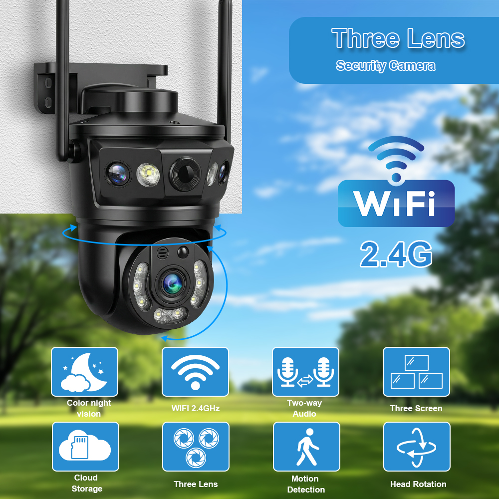 Three Lens WIFI IP Camera Outd – Home Cinema Wall Panels recenzja i cena