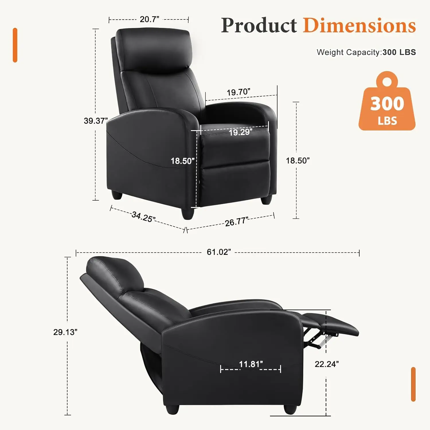 Recliner Chair PU Leather Recl – Home Cinema Recliners recenzja i cena