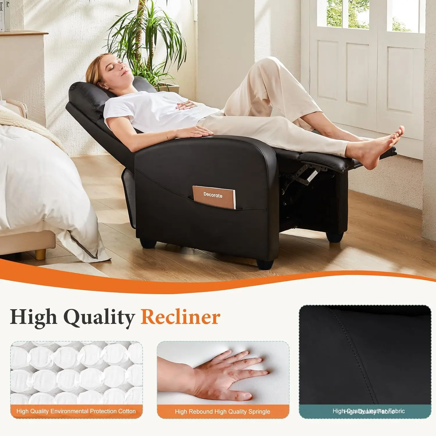 Recliner Chair PU Leather Recl – Home Cinema Recliners recenzja i cena